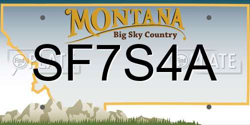SF7S4A Montana License Plate