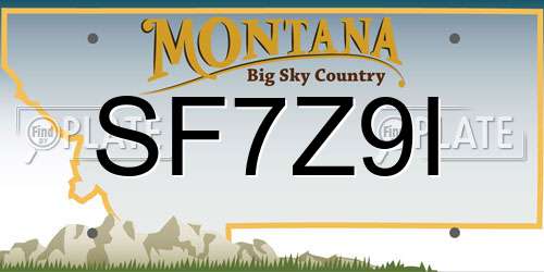 SF7Z9I Montana License Plate