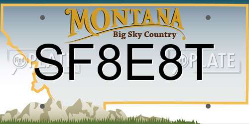 SF8E8T Montana License Plate