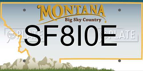 SF8I0E Montana License Plate