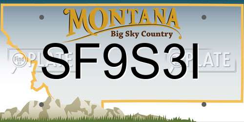 SF9S3I Montana License Plate