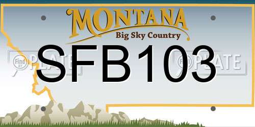SFB103 Montana License Plate