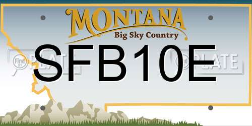 SFB10E Montana License Plate