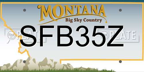 SFB35Z Montana License Plate