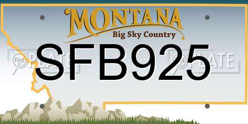 SFB925 Montana License Plate