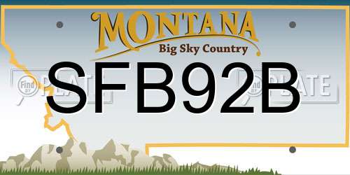 SFB92B Montana License Plate