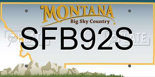 SFB92S Montana License Plate