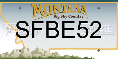 SFBE52 Montana License Plate