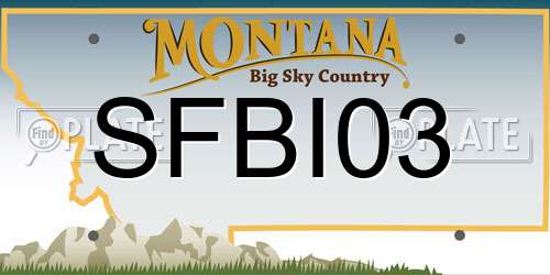SFBI03 Montana License Plate
