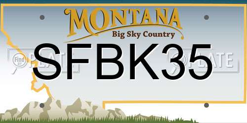 SFBK35 Montana License Plate