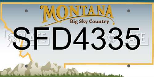 SFD4335 Montana License Plate