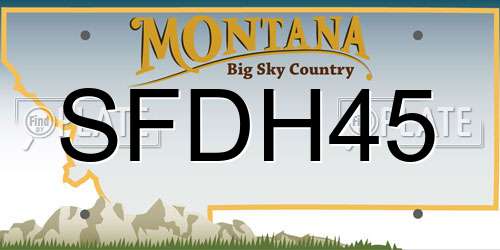 SFDH45 Montana License Plate