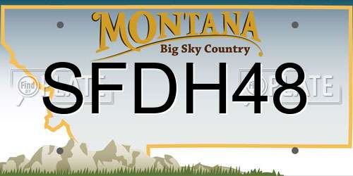 SFDH48 Montana License Plate