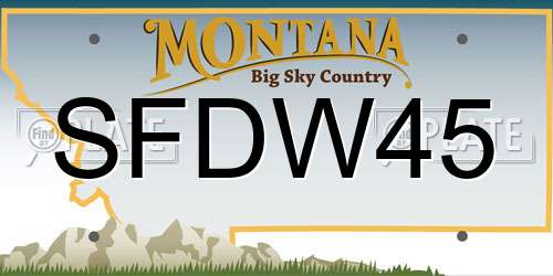 SFDW45 Montana License Plate