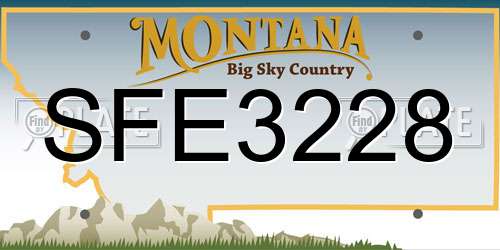 SFE3228 Montana License Plate