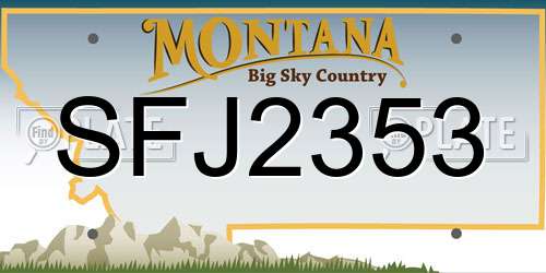SFJ2353 Montana License Plate
