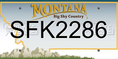 SFK2286 Montana License Plate