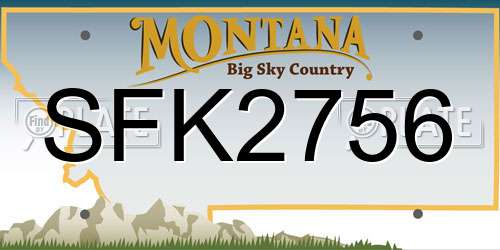 SFK2756 Montana License Plate