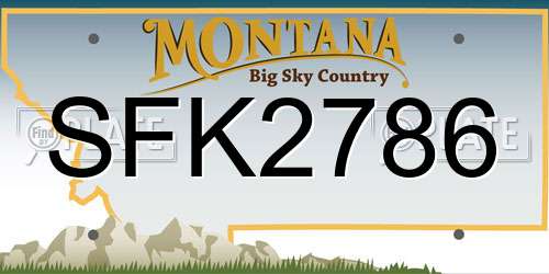 SFK2786 Montana License Plate