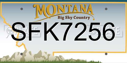 SFK7256 Montana License Plate