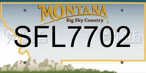 SFL7702 Montana License Plate