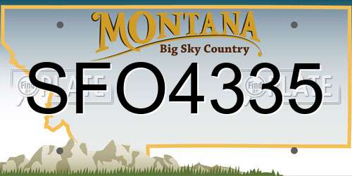 SFO4335 Montana License Plate