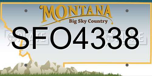 SFO4338 Montana License Plate