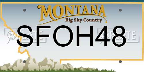 SFOH48 Montana License Plate