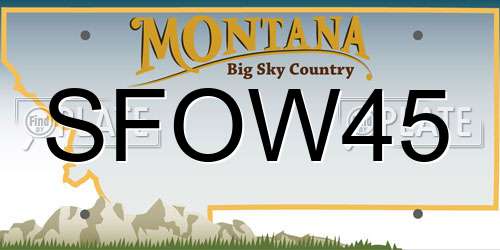 SFOW45 Montana License Plate