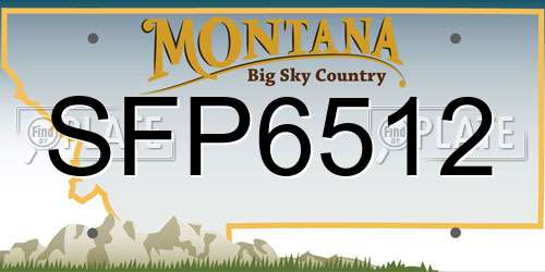 SFP6512 Montana License Plate