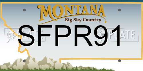 SFPR91 Montana License Plate