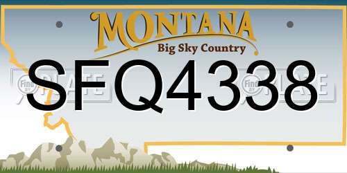 SFQ4338 Montana License Plate