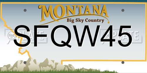 SFQW45 Montana License Plate
