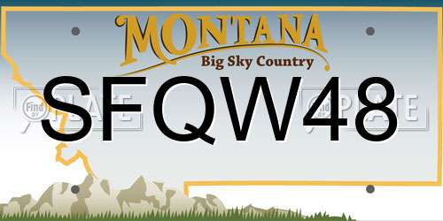 SFQW48 Montana License Plate