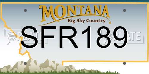 SFR189 Montana License Plate