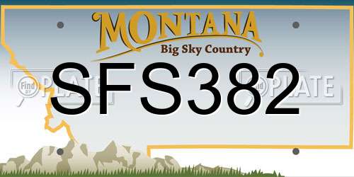 SFS382 Montana License Plate