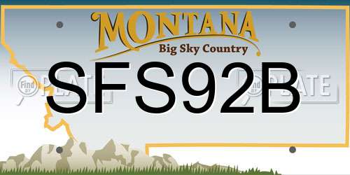 SFS92B Montana License Plate