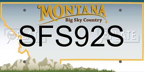 SFS92S Montana License Plate