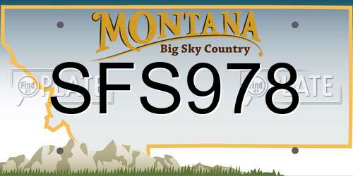 SFS978 Montana License Plate