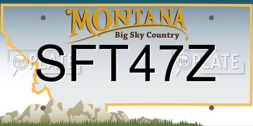 SFT47Z Montana License Plate
