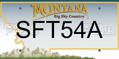 SFT54A Montana License Plate
