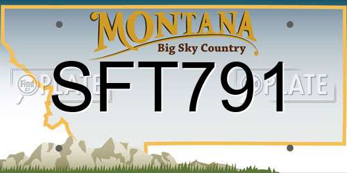 SFT791 Montana License Plate