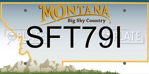 SFT79I Montana License Plate