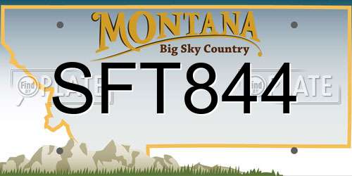 SFT844 Montana License Plate