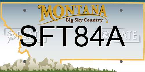 SFT84A Montana License Plate