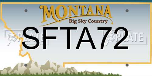 SFTA72 Montana License Plate