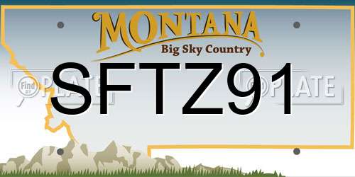 SFTZ91 Montana License Plate