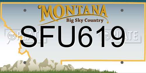 SFU619 Montana License Plate