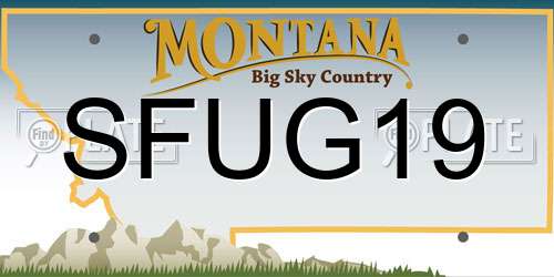 SFUG19 Montana License Plate