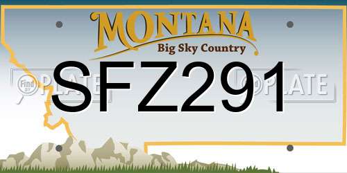 SFZ291 Montana License Plate